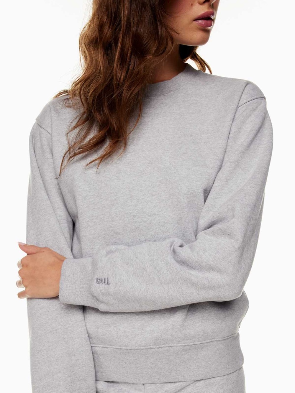 TNA Cozy AF Crewneck Sweatshirt Grey Size Small